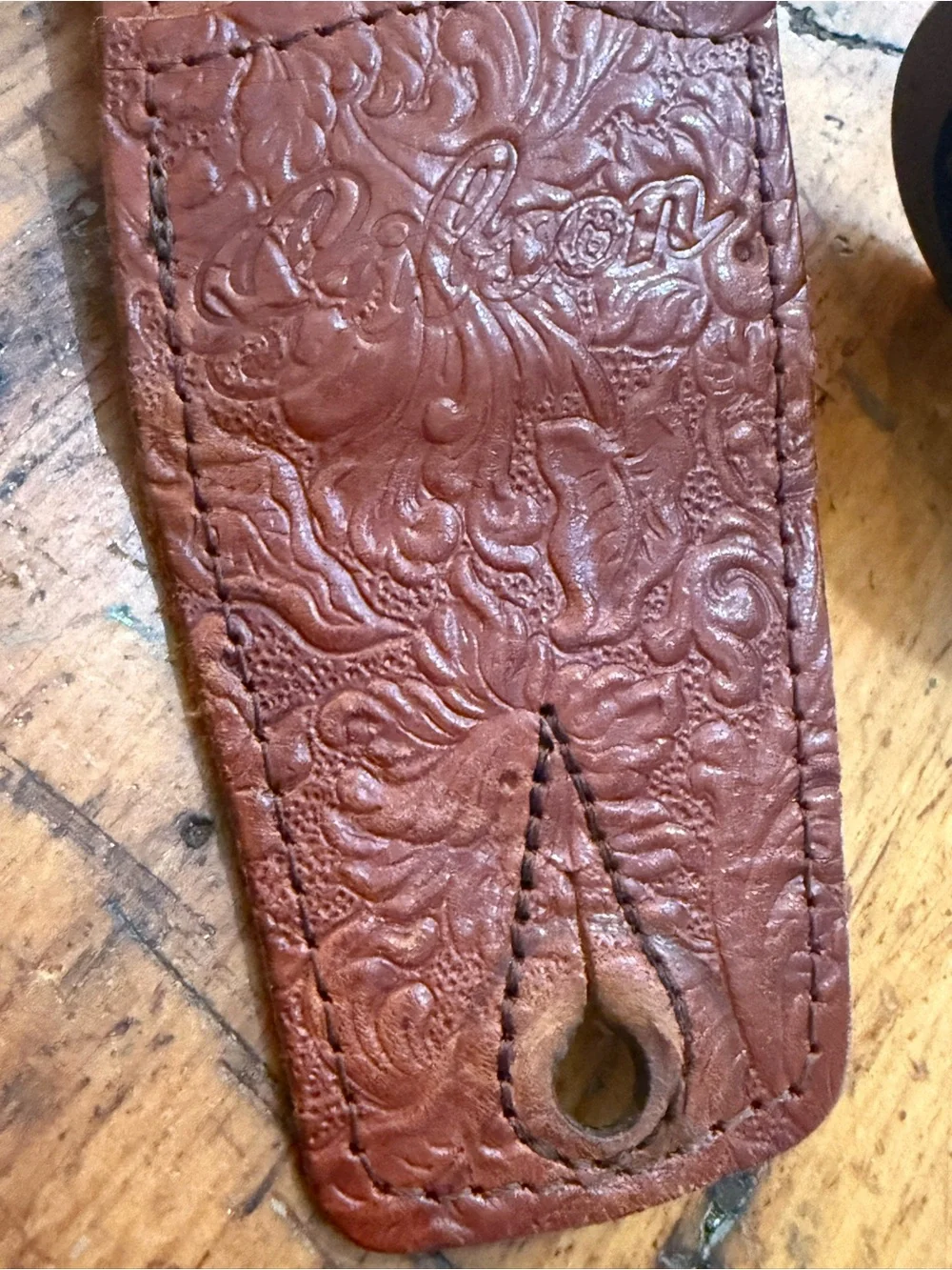 Grange Brass Circle Logo Belt Buckle and Leather Gibson Adjustable Belt